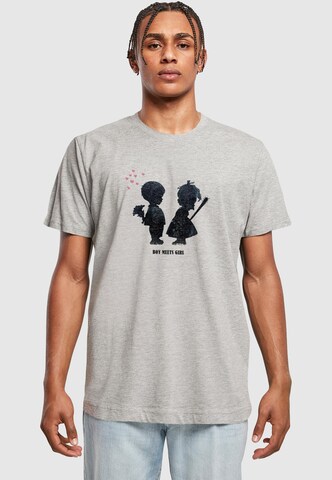 Merchcode Shirt 'Banksy - Boy Meets Girl' in Grey: front