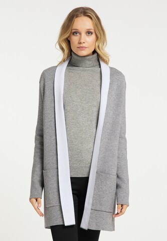 DreiMaster Klassik Knit Cardigan in Grey: front