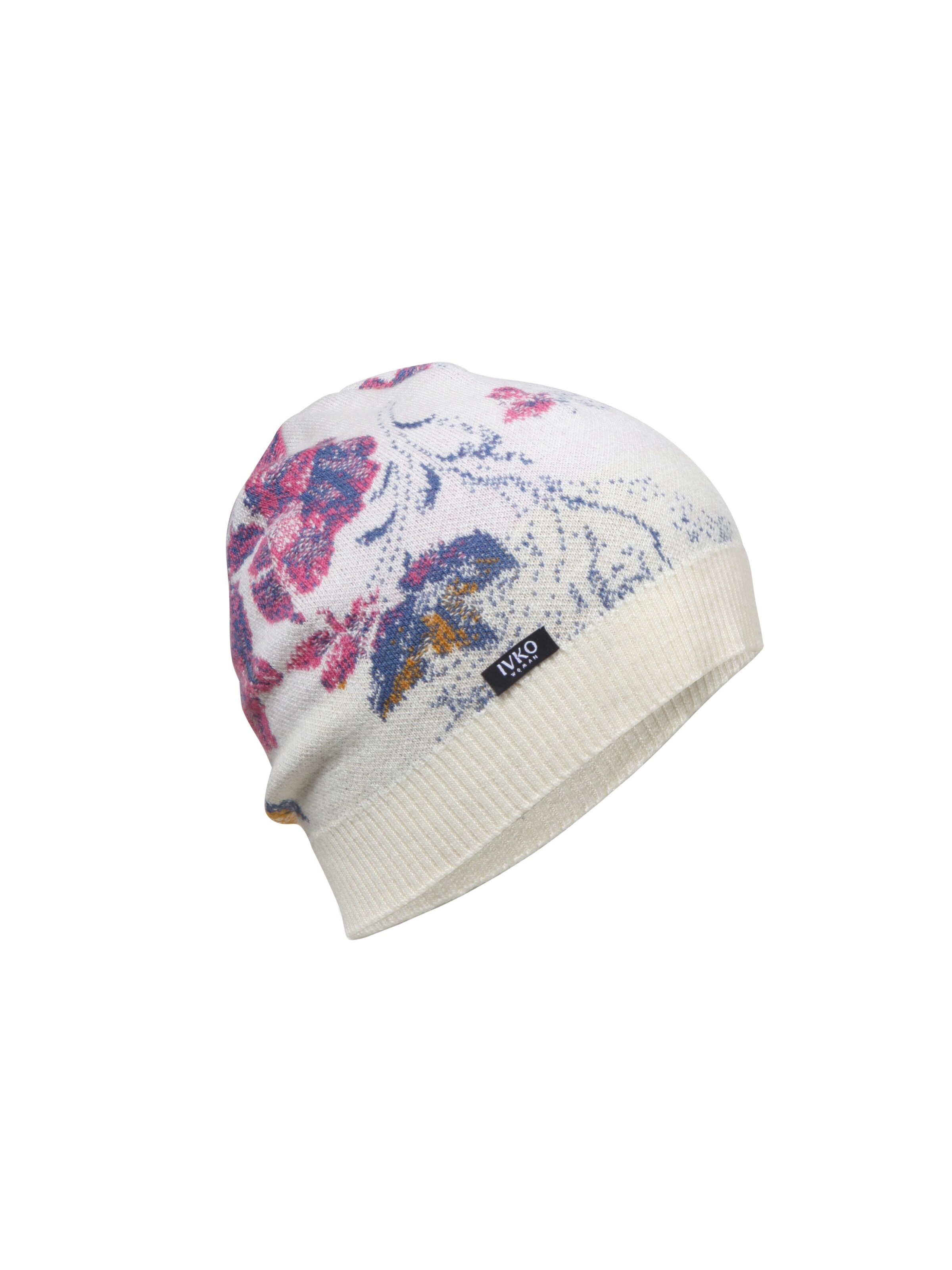 IVKO Mütze 'Furnishing Florals'‌‌‌‌‌‌ in Weiß: Vorderseite