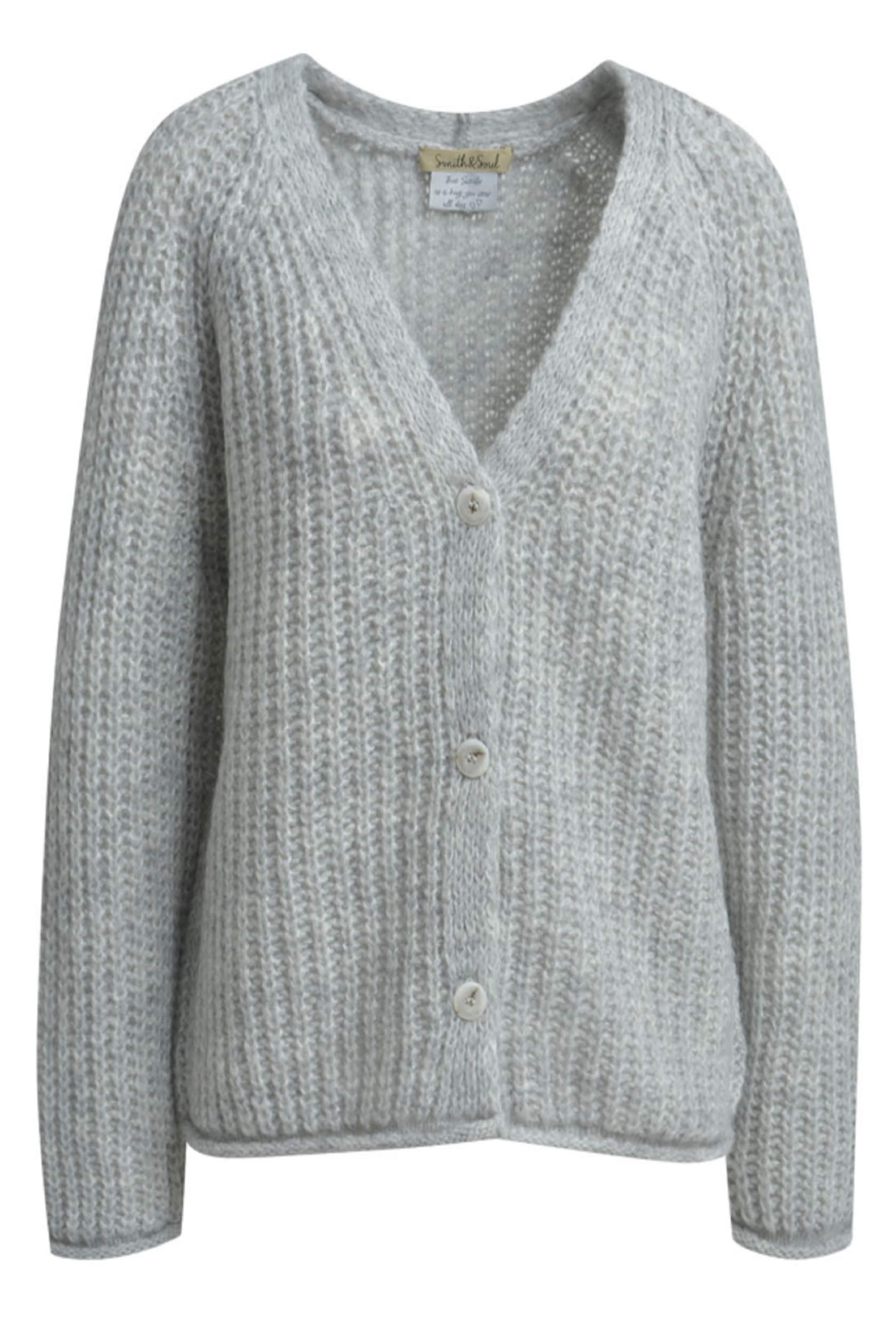 Smith&Soul Knit Cardigan in Silver: front