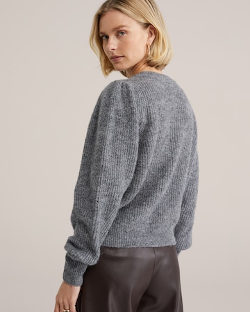 WE Fashion - Casaco de malha em cinzento