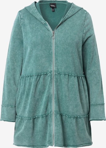 Ulla Popken Sweatjacke in Grün: Vorderseite