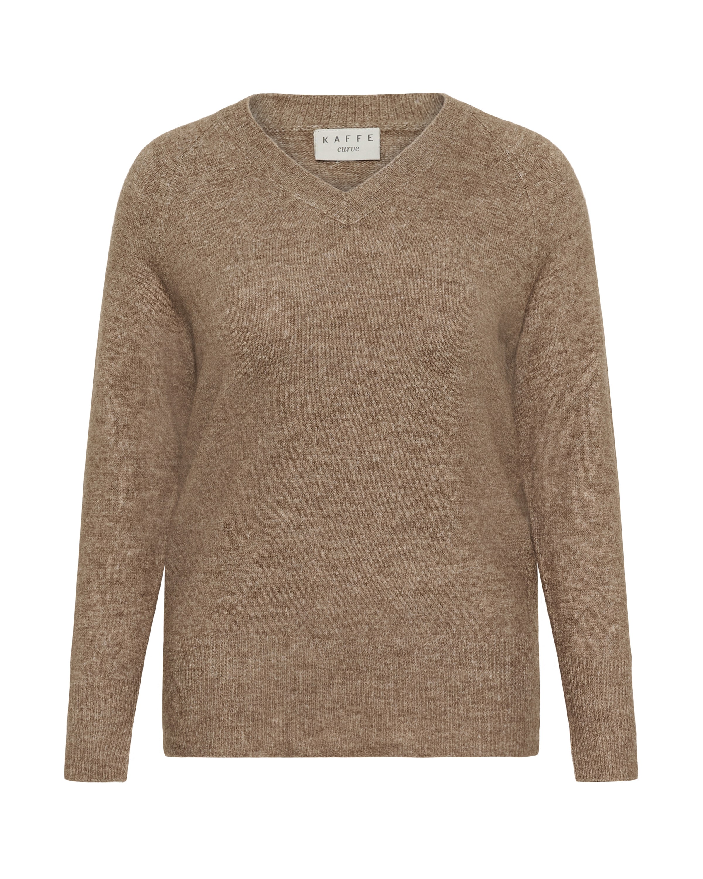 KAFFE CURVE Pullover 'Niela' in Braun: Vorderseite