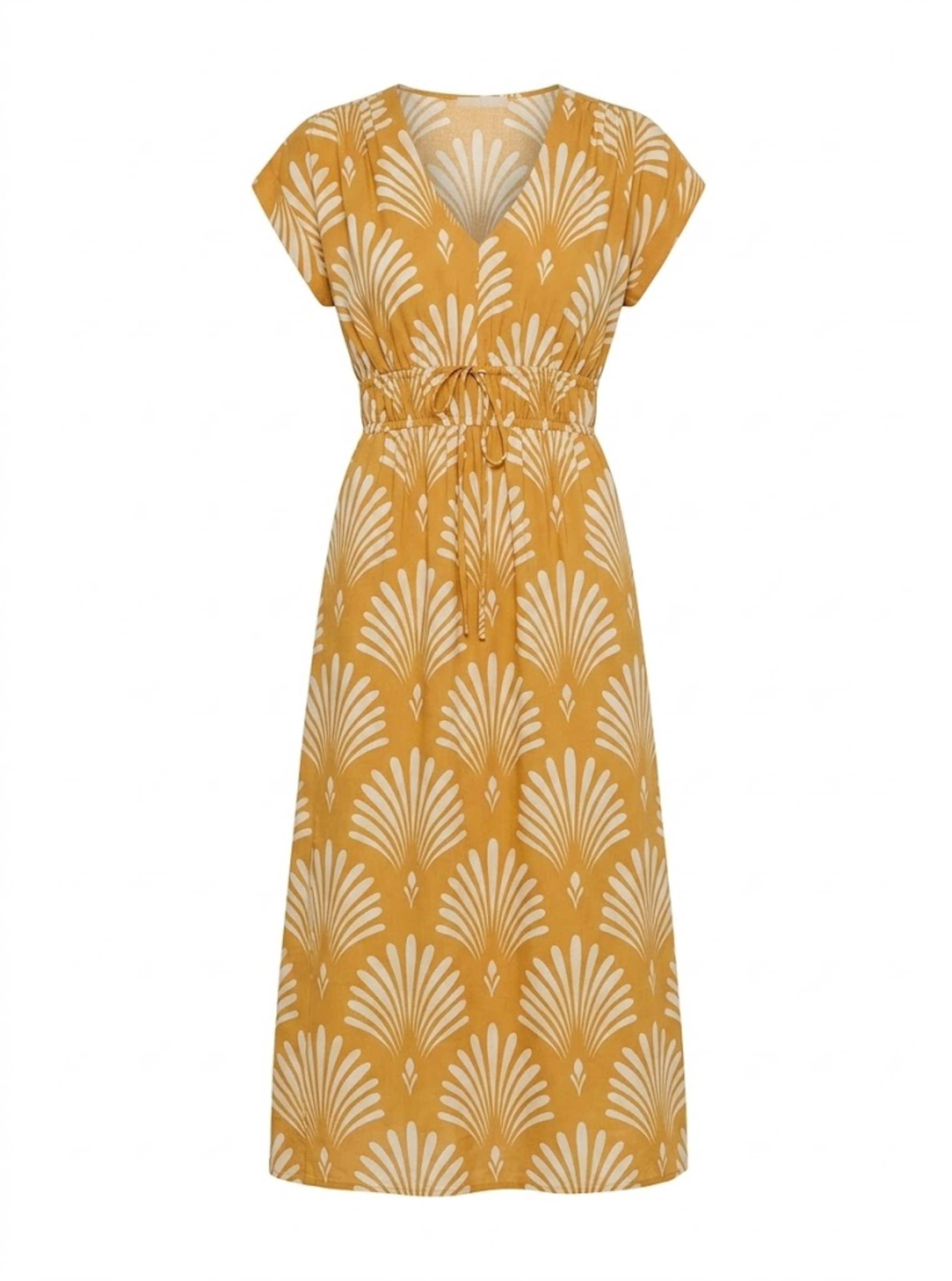 Apricot Fan Print Midaxi Dress ' ' in Gelb: Vorderseite
