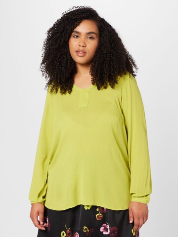 KAFFE CURVE Blouse 'Ami' in Green: front