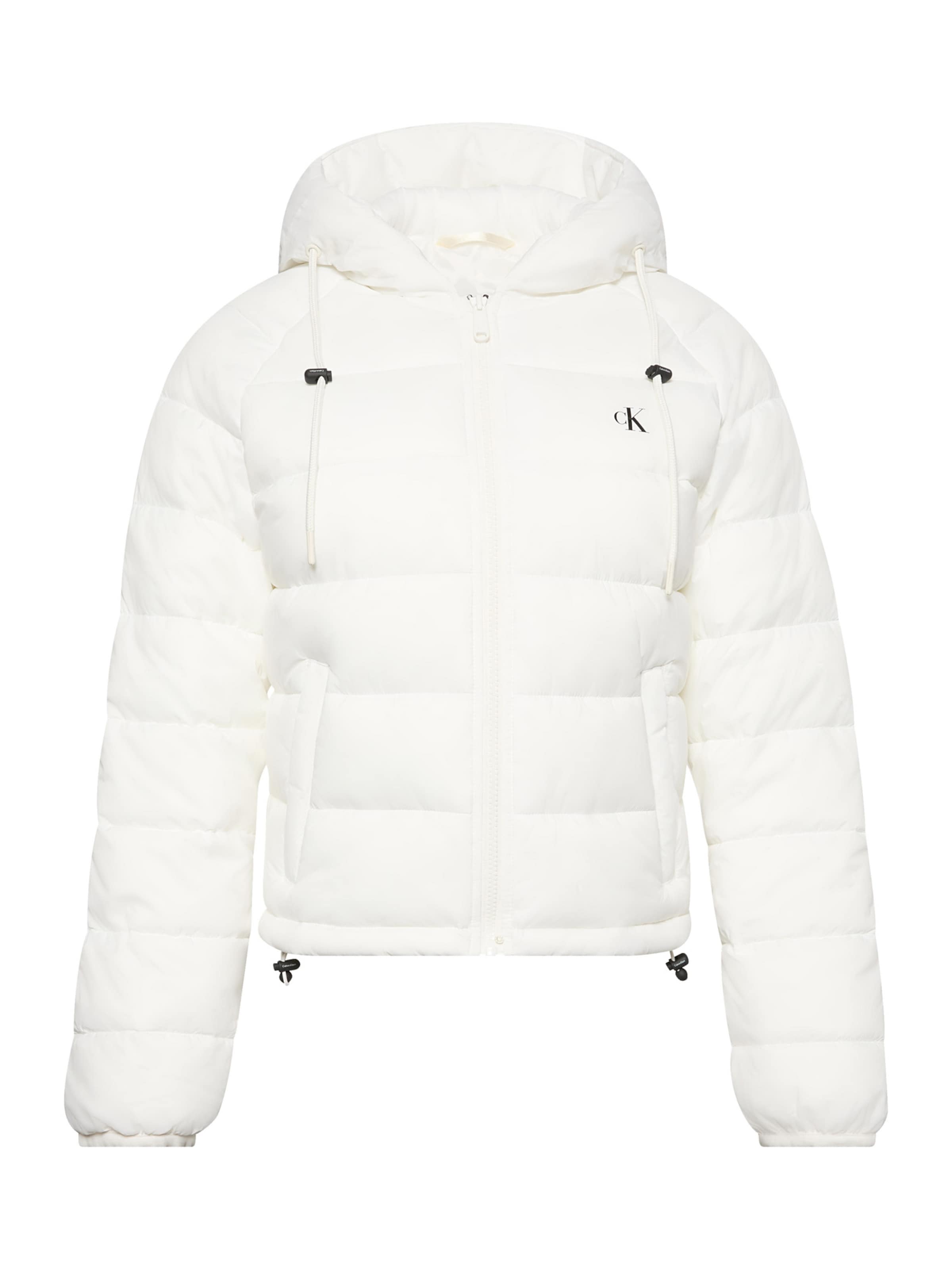 Calvin Klein Jeans Φθινοπωρινό και ανοιξιάτικο μπουφάν σε λευκό: μπροστά