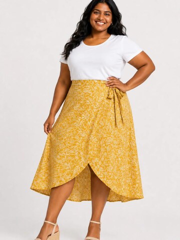 Sophia Pirrera Kjol 'Batik Print Wrap Midi Skirt' i gul