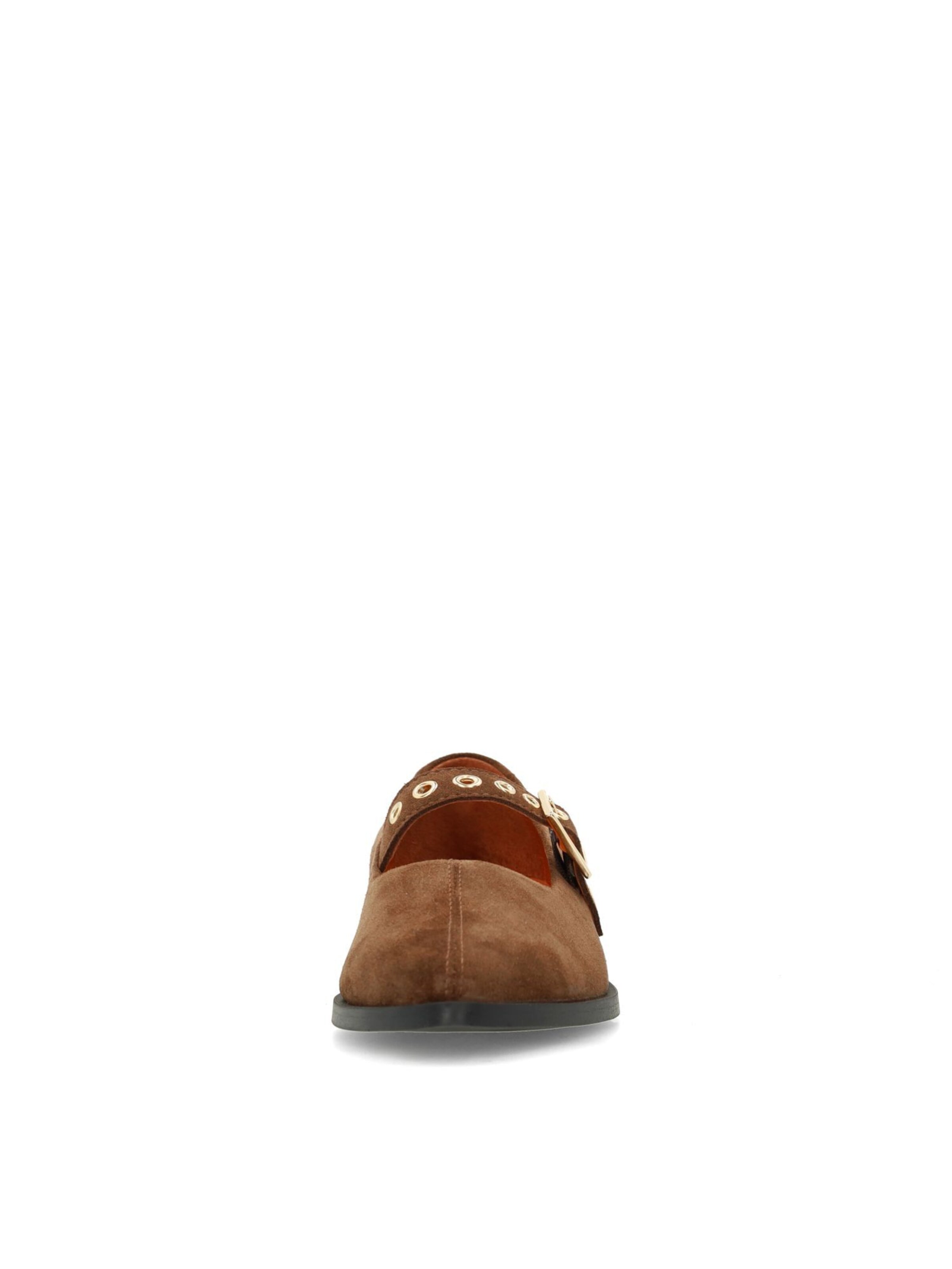 MANFIELD Ballerina met riempjes in Bruin