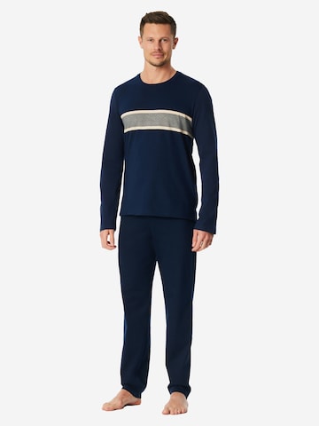 SCHIESSER Pyjama lang 'Casual Nightwear' in Blauw