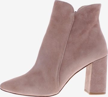 XAVER LUIS Schuhmanufaktur Booties 'VERO - Spitze Stiefelette mit Blockabsatz' in Pink: front