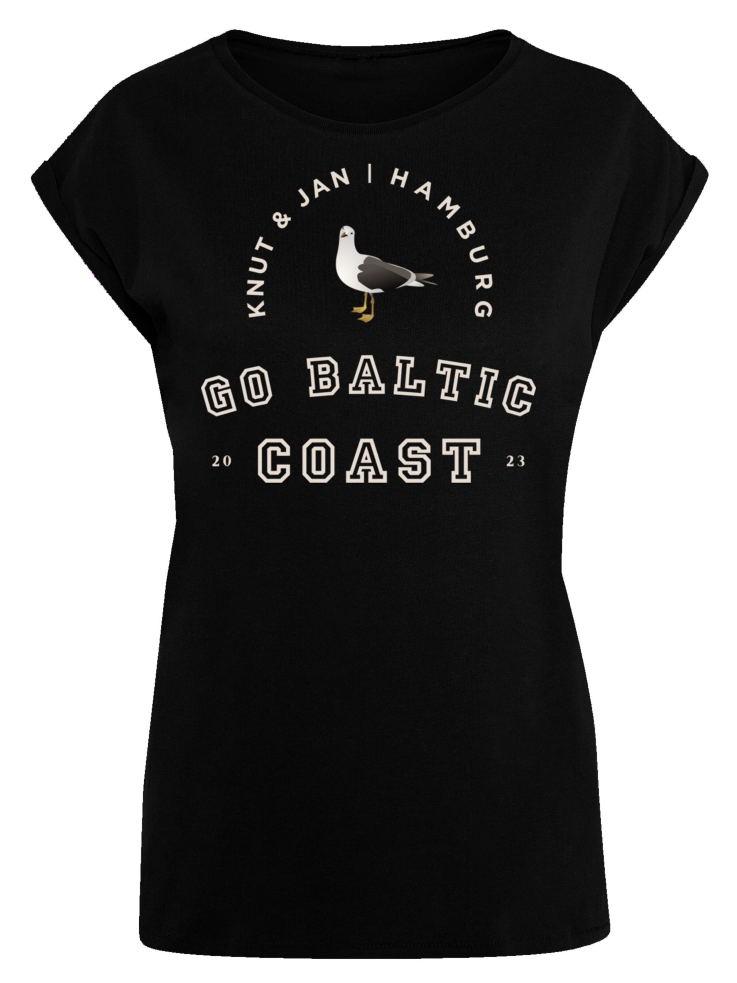 F4NT4STIC Shirt 'Möwe Knut & Jan Hamburg' in Zwart: voorkant