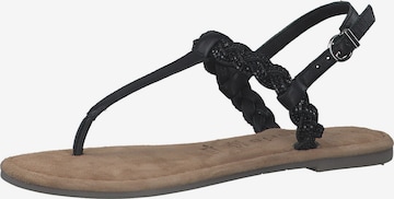 Flip-flops de la TAMARIS pe negru: față