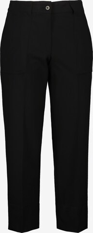 Ulla Popken Regular Pleat-Front Pants in Black: front