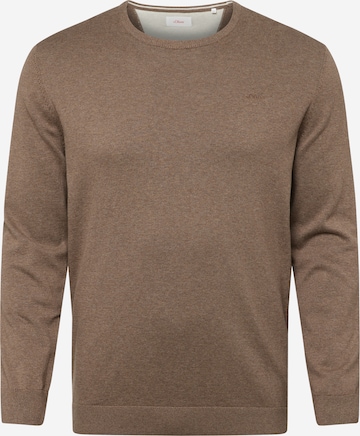 s.Oliver Men Big Sizes Sweater in Brown: front