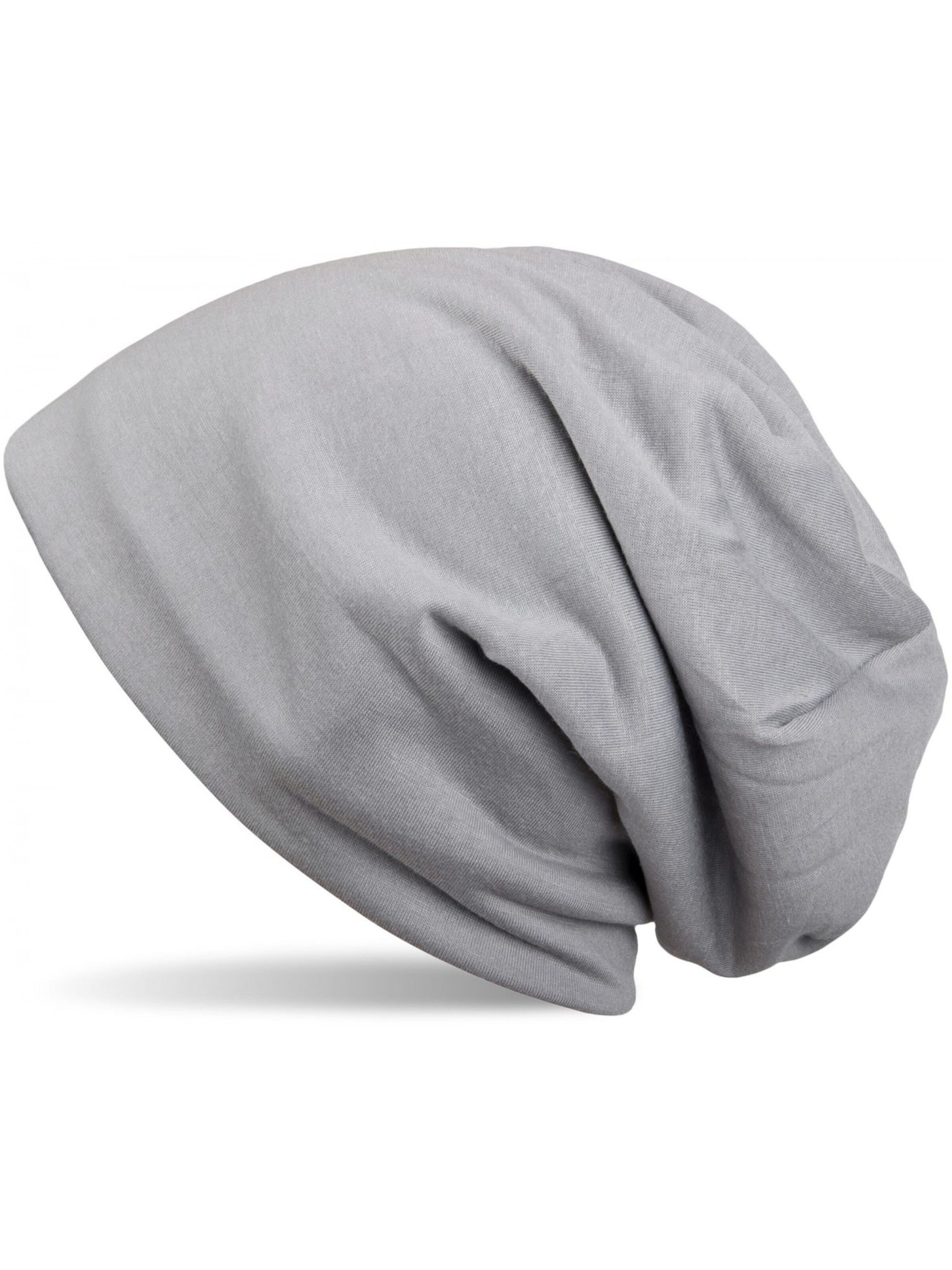 styleBREAKER Mütze 'Unifarbene Beanie Mütze mit Fleece'‌ in Grau: Vorderseite