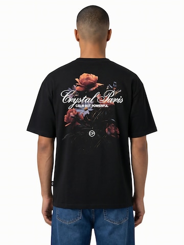 Crystal Paris Shirt 'Flower'‌‌‌‌ in Schwarz: Vorderseite