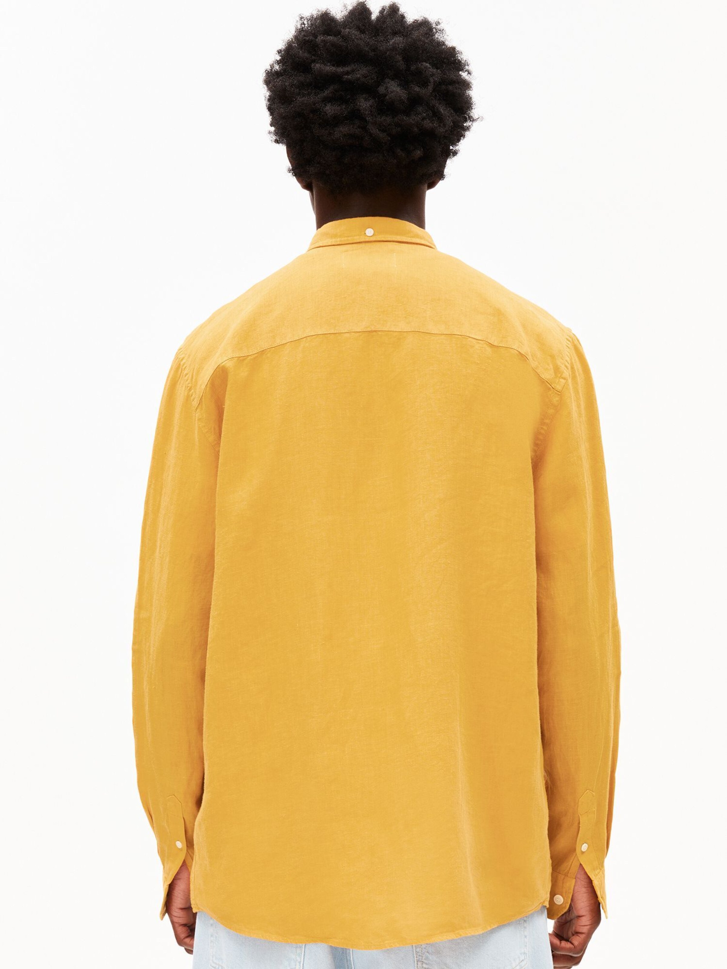 ARMEDANGELS Comfort Fit Hemd LINEN in Gelb: Vorderseite