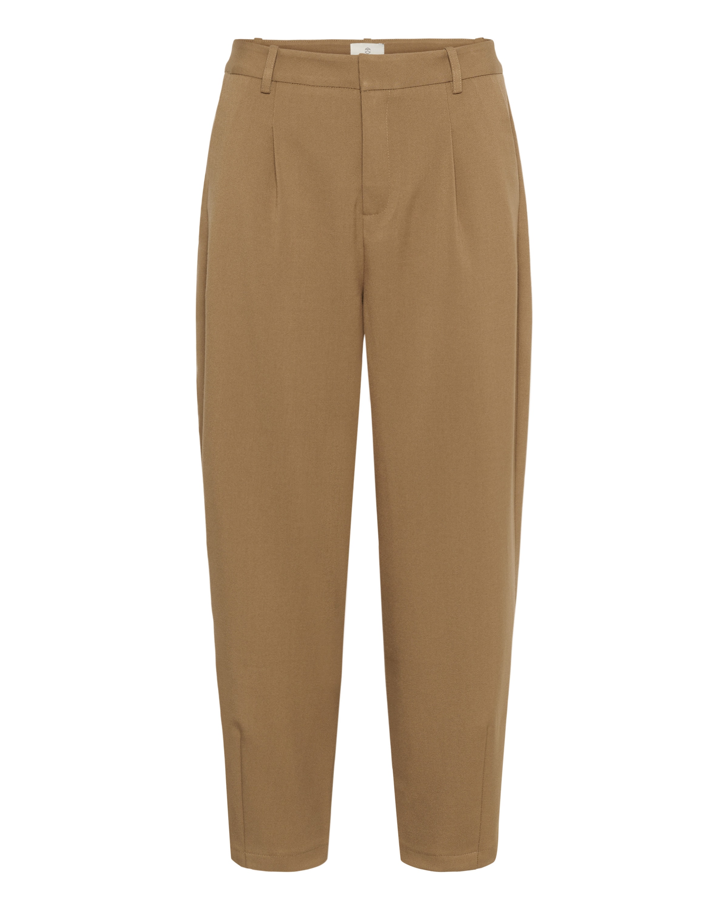 Kaffe Ozke Hlače z naborki | rjava barva: sprednja stran