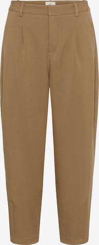 Pantaloni cutați de la Kaffe pe maro: față