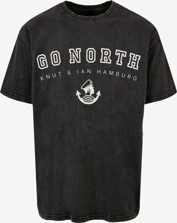 T-Shirt 'Go North Knut & Jan Hamburg' F4NT4STIC en noir : devant