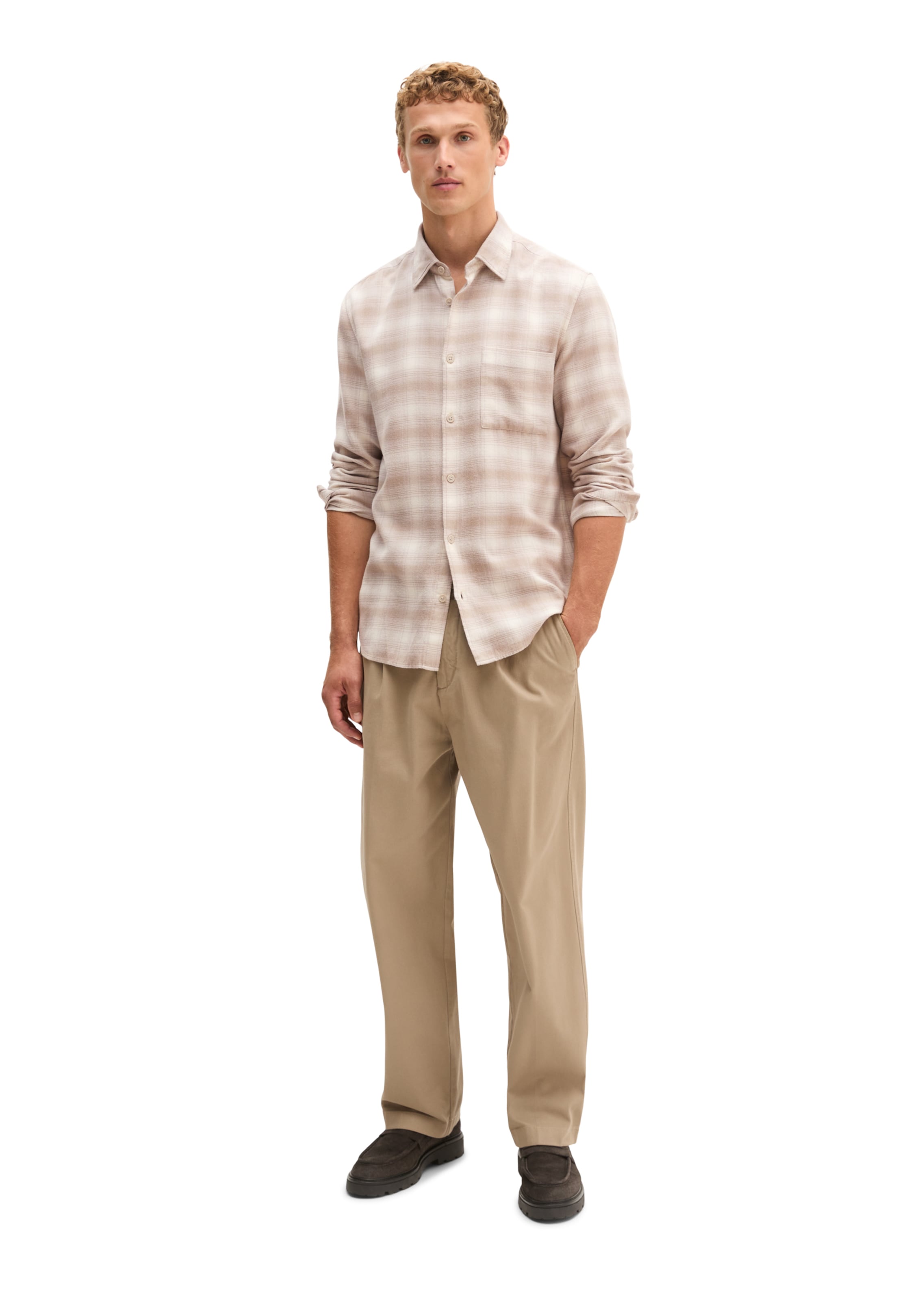 Marc O'Polo Regular fit Button Up Shirt in Beige: front