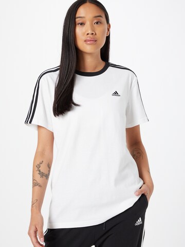 ADIDAS SPORTSWEAR Funkcionalna majica 'Essentials 3-Stripes' | bela barva: sprednja stran