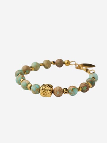 Braccialetto 'Gold Cube Turquoise Bracelet' di THE GEM STORIES JEWELRY in blu
