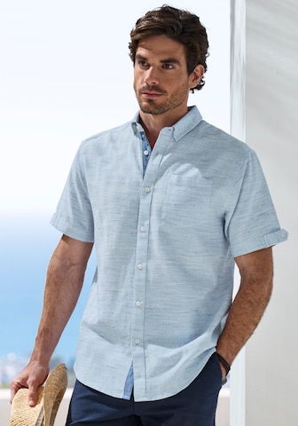 H.I.S Regular Fit Businesshemd in Blau: Vorderseite