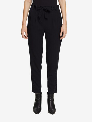 ESPRIT Tapered Pleat-Front Pants in Black: front