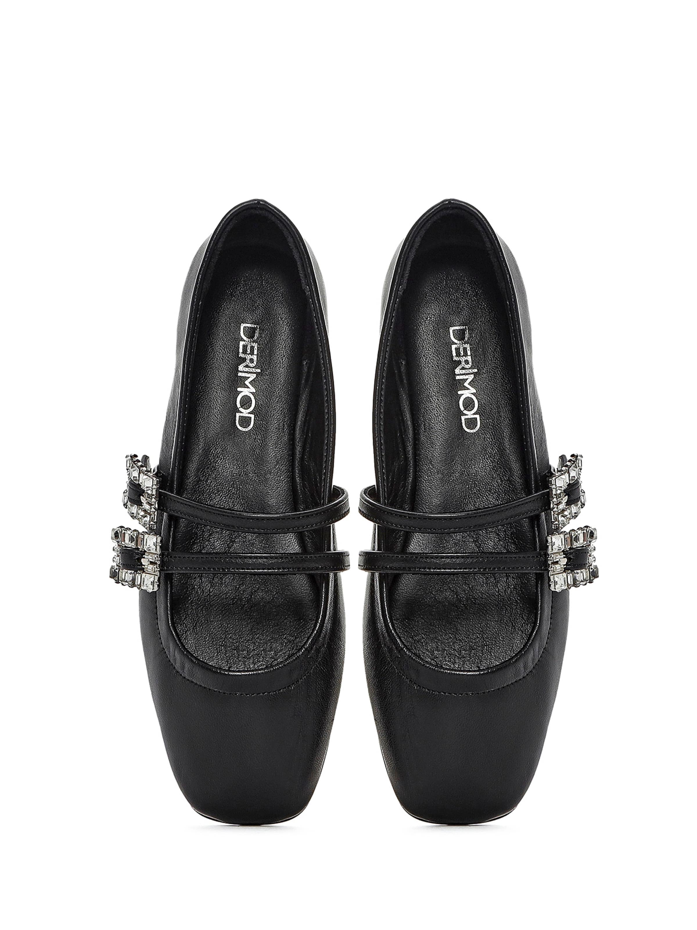 Derimod Ballerina met riempjes in Zwart