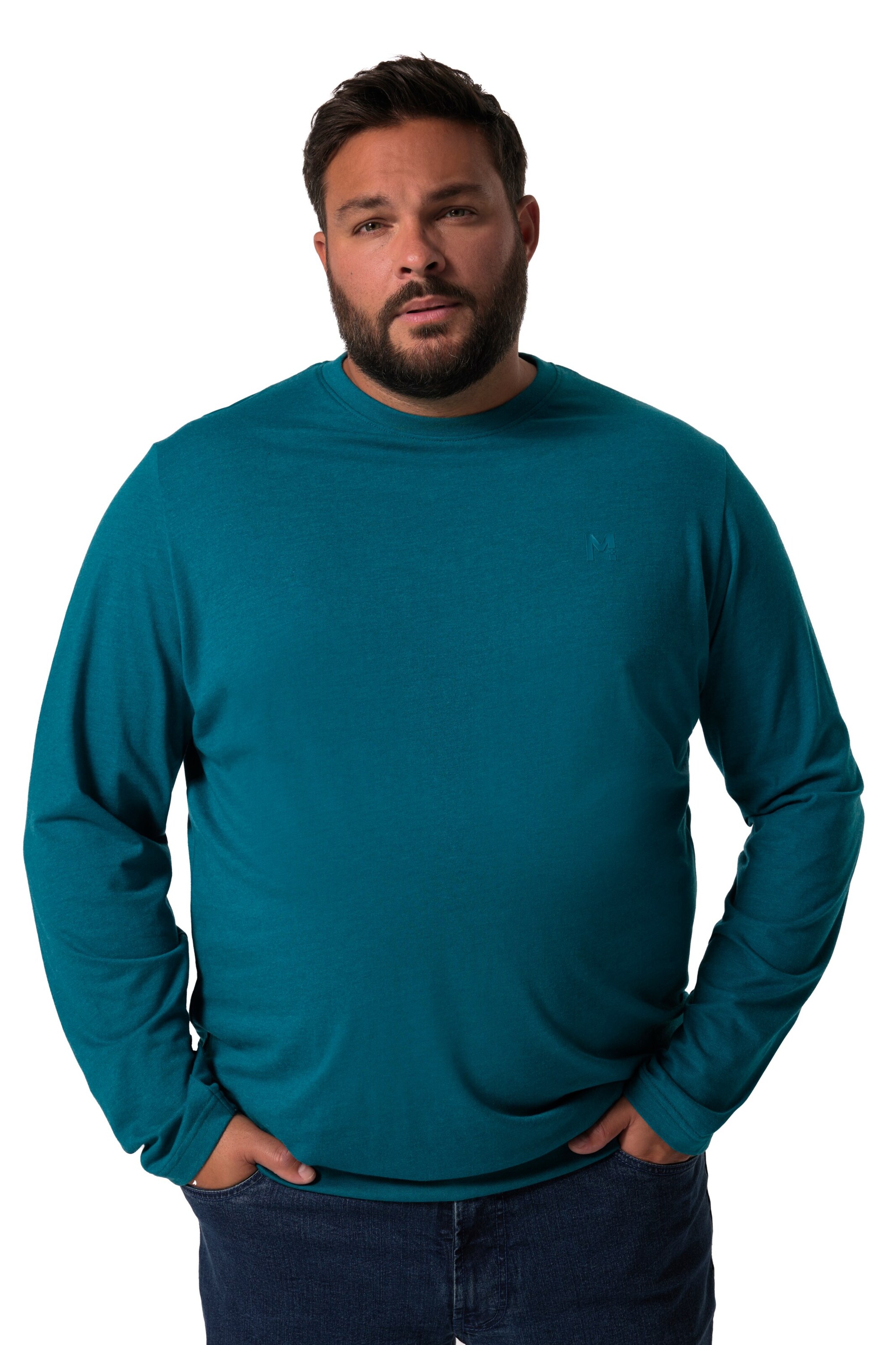 Men Plus Shirt in Groen: voorkant