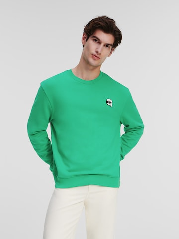 Karl LagerfeldSweater majica 'Ikonik 2.0' - zelena boja: prednji dio