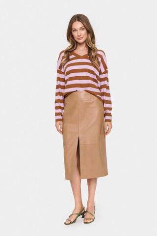 SAINT TROPEZ Pullover 'Fikam' in Braun