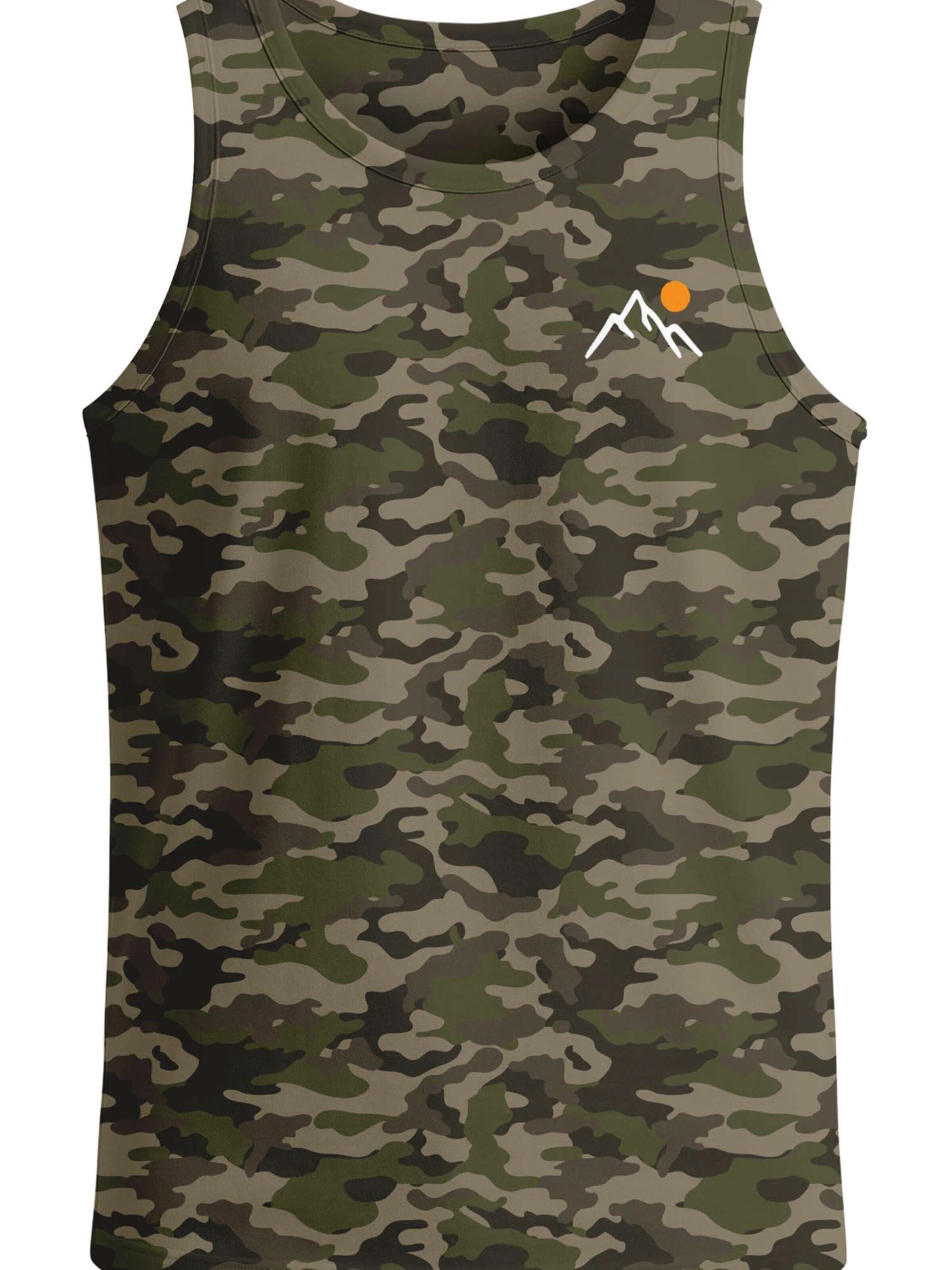 Neverless Shirt 'Mountain Sun' in Green: front