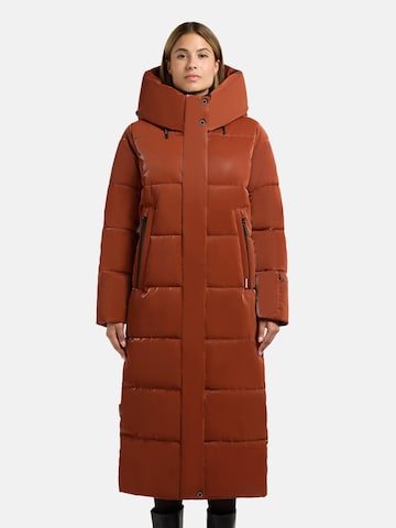 khujo Winter coat 'Soulani5 Shiny' in Brown: front
