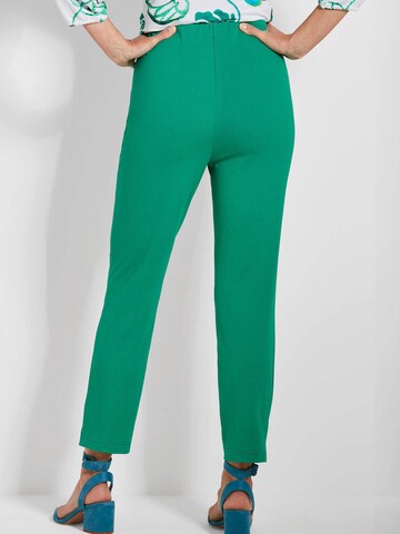 Goldner Slimfit Hose 'LOUISA' in Grün