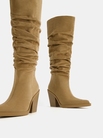 Bershka Boots in Beige