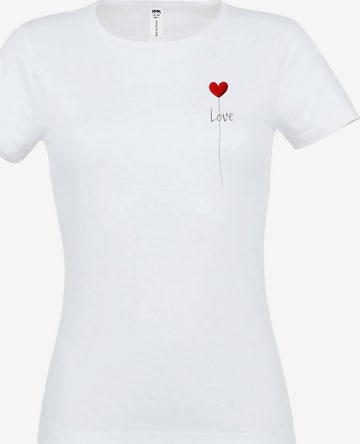 RMK Shirt 'Herz Ballon' in White: front