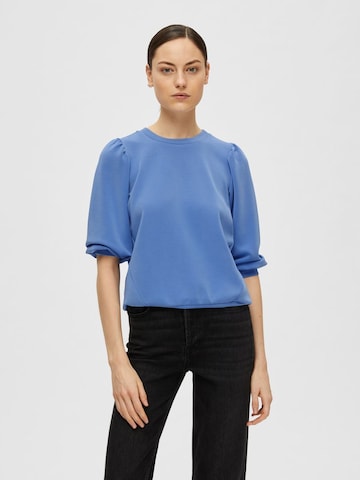 Sweat-shirt 'Tenny' SELECTED FEMME en bleu : devant