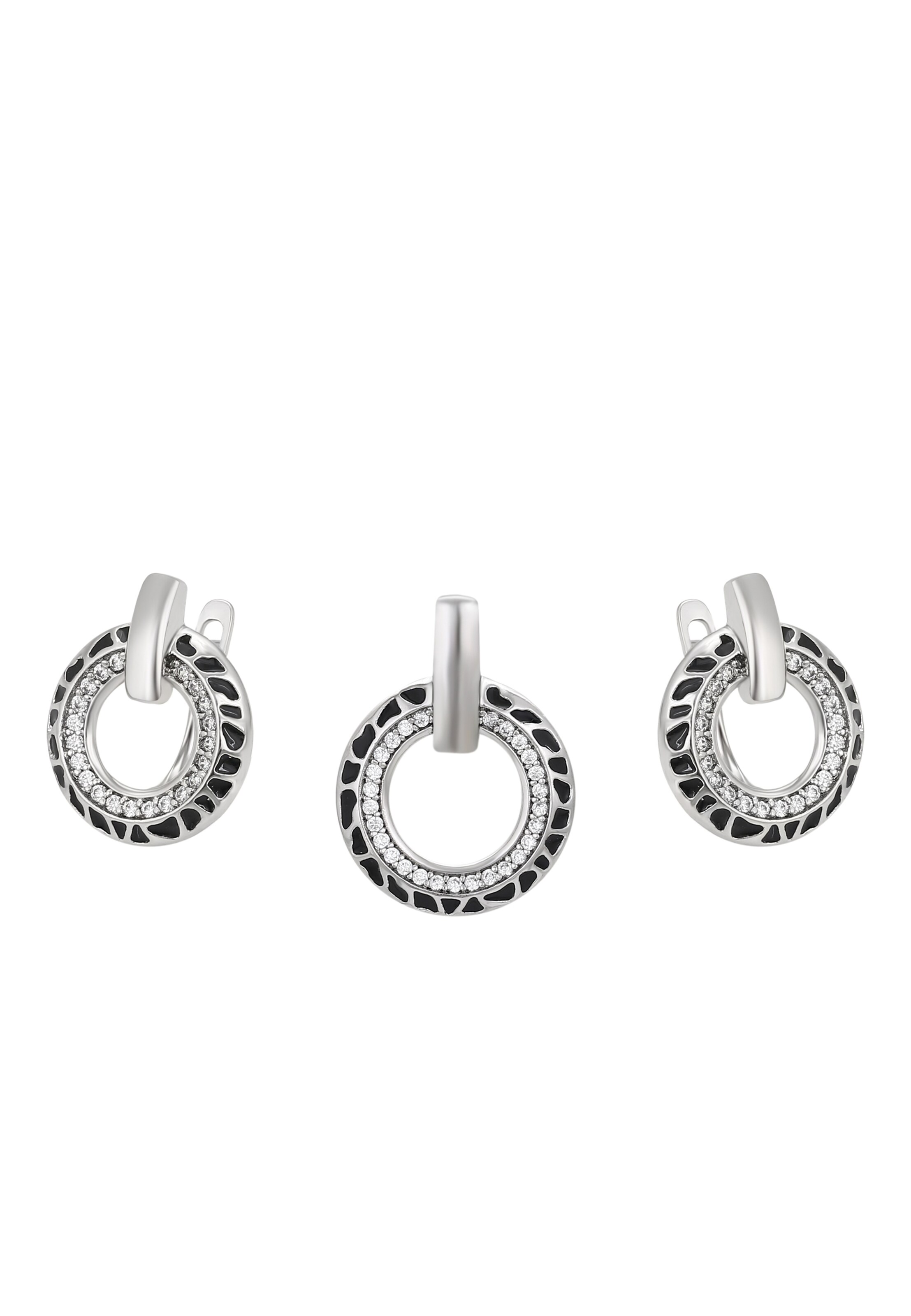 faina Conjuntos de bijuteria em preto / prata, Vista do artigo