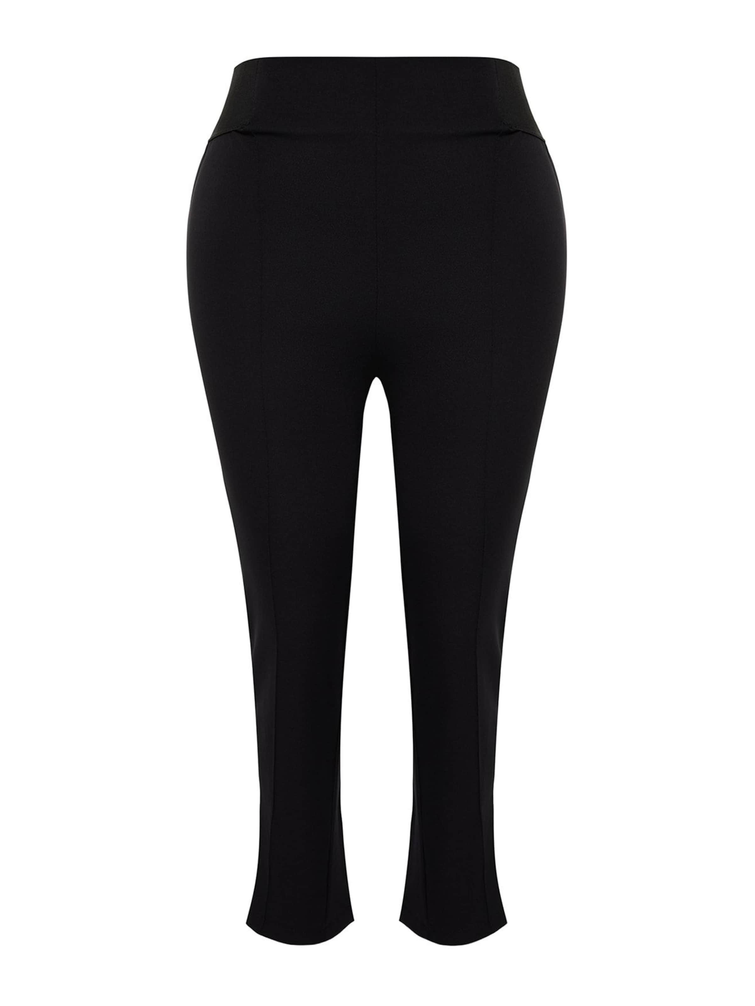 Slimfit Pantaloni di Trendyol Curve in nero: frontale