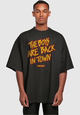 Merchcode Shirt 'Thin Lizzy - The Boys Stacked' in Zwart: voorkant