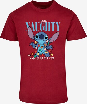 ABSOLUTE CULT Shirt 'Lilo And Stitch - Naughty And Nice' in Rood: voorkant