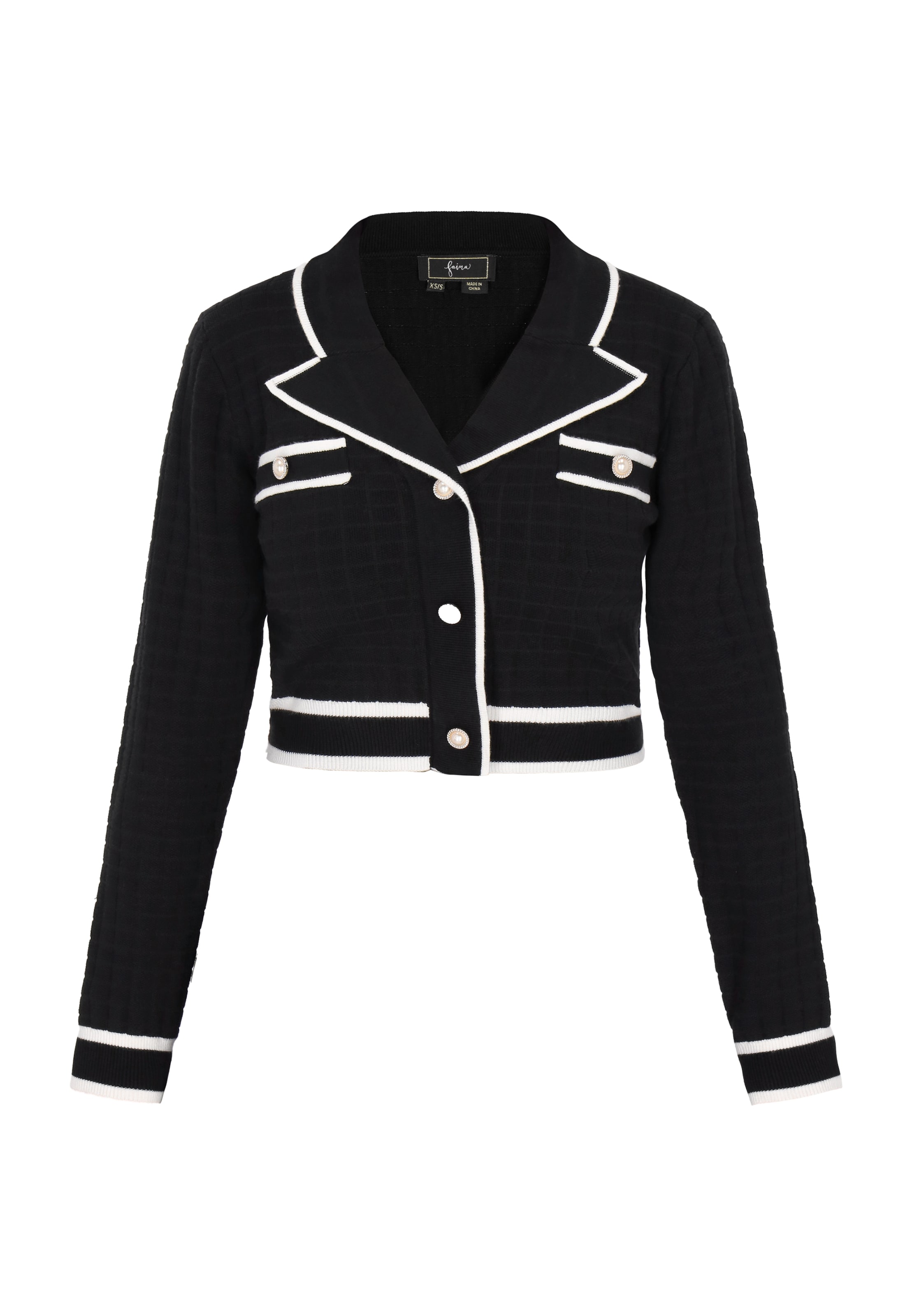 Geacă tricotată 'Fashion Look' de la faina pe negru: față