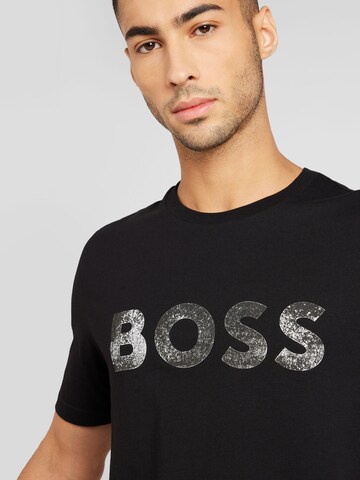 BOSS T-Shirt 'Ocean' in Schwarz
