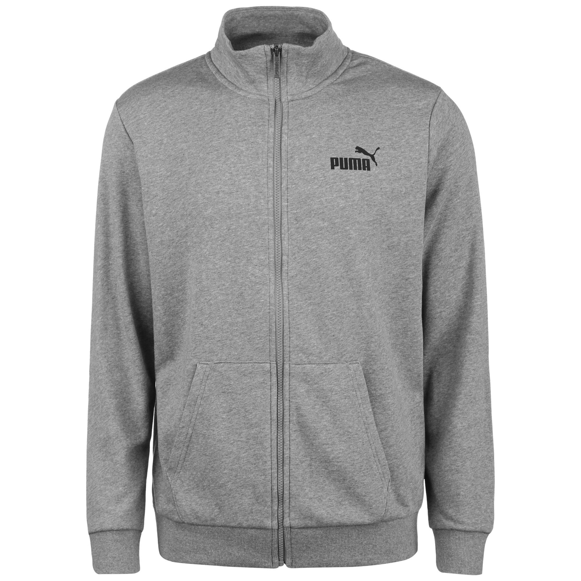 PUMA Športna jopa na zadrgo 'Essentials' | siva barva: sprednja stran