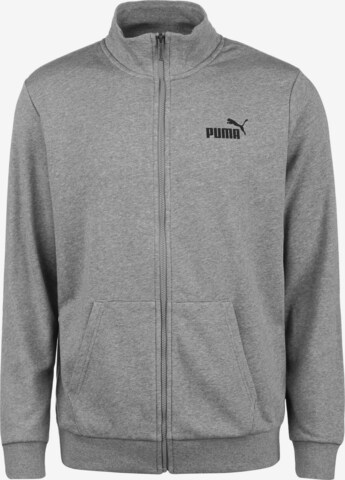 PUMA Athletic Zip-Up Hoodie 'Essentials' in Grey: front