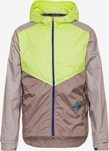 NIKE Athletic Jacket in Brown: front