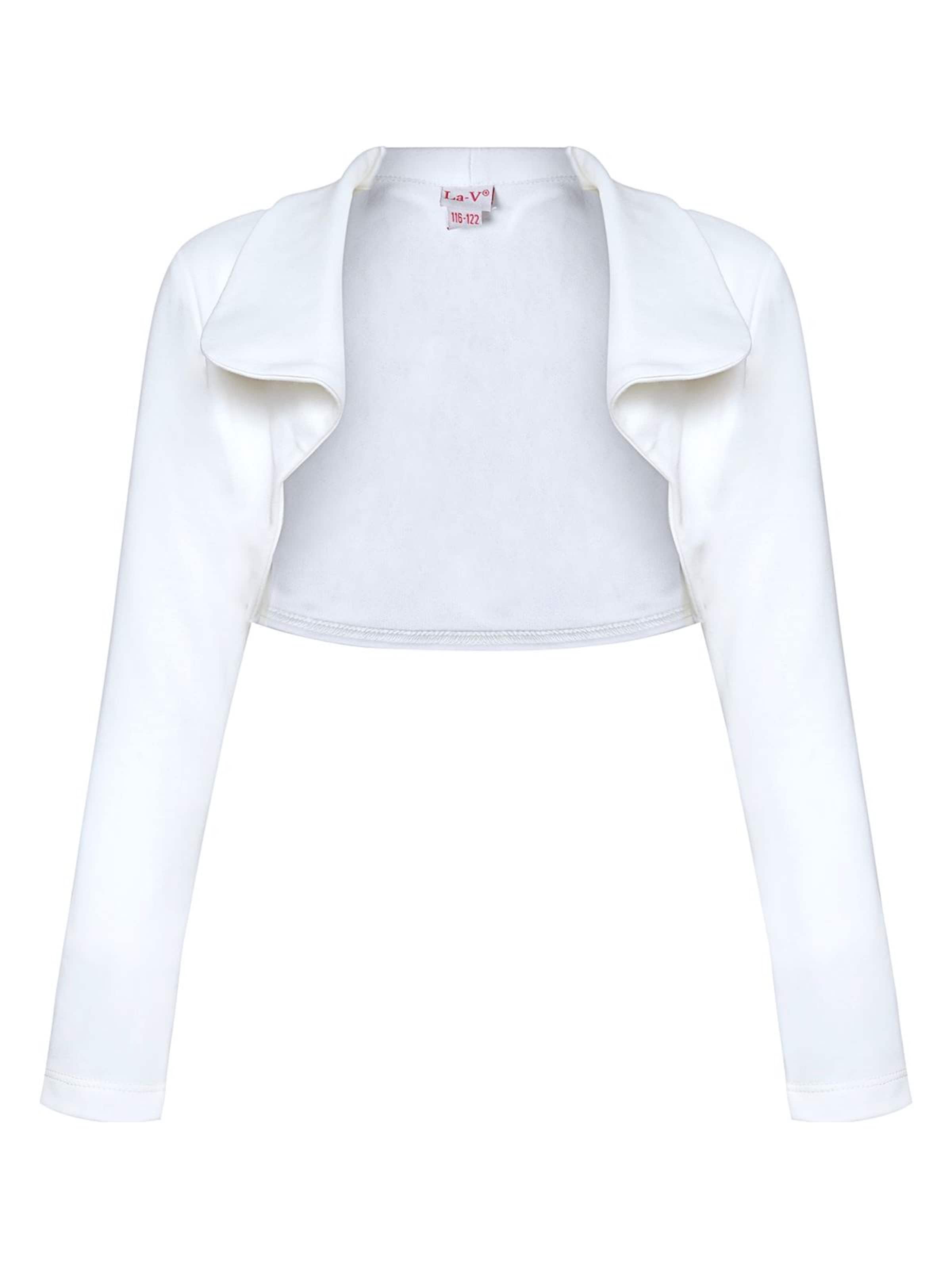 La V Bodywarmer 'Vest met lange kraag' in Wit: voorkant