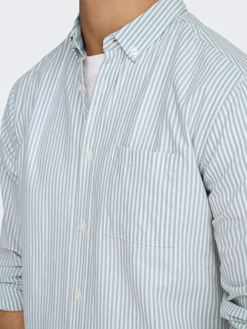 Only & Sons Slim fit Overhemd 'ONSALVARO' in Groen